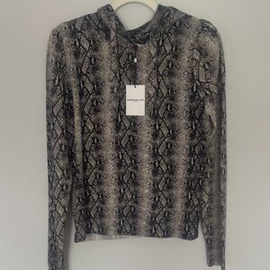 NWT Generation Love Snakeskin Print Hooded Sweater